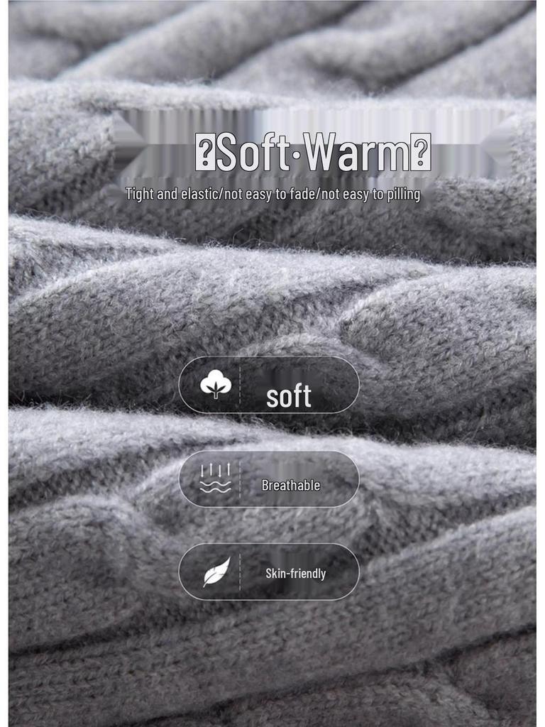 Pulover bărbătesc tricotat în stil coreean cu fermoar pe jumătate - Pulover casual la modă cu mânecă lungă