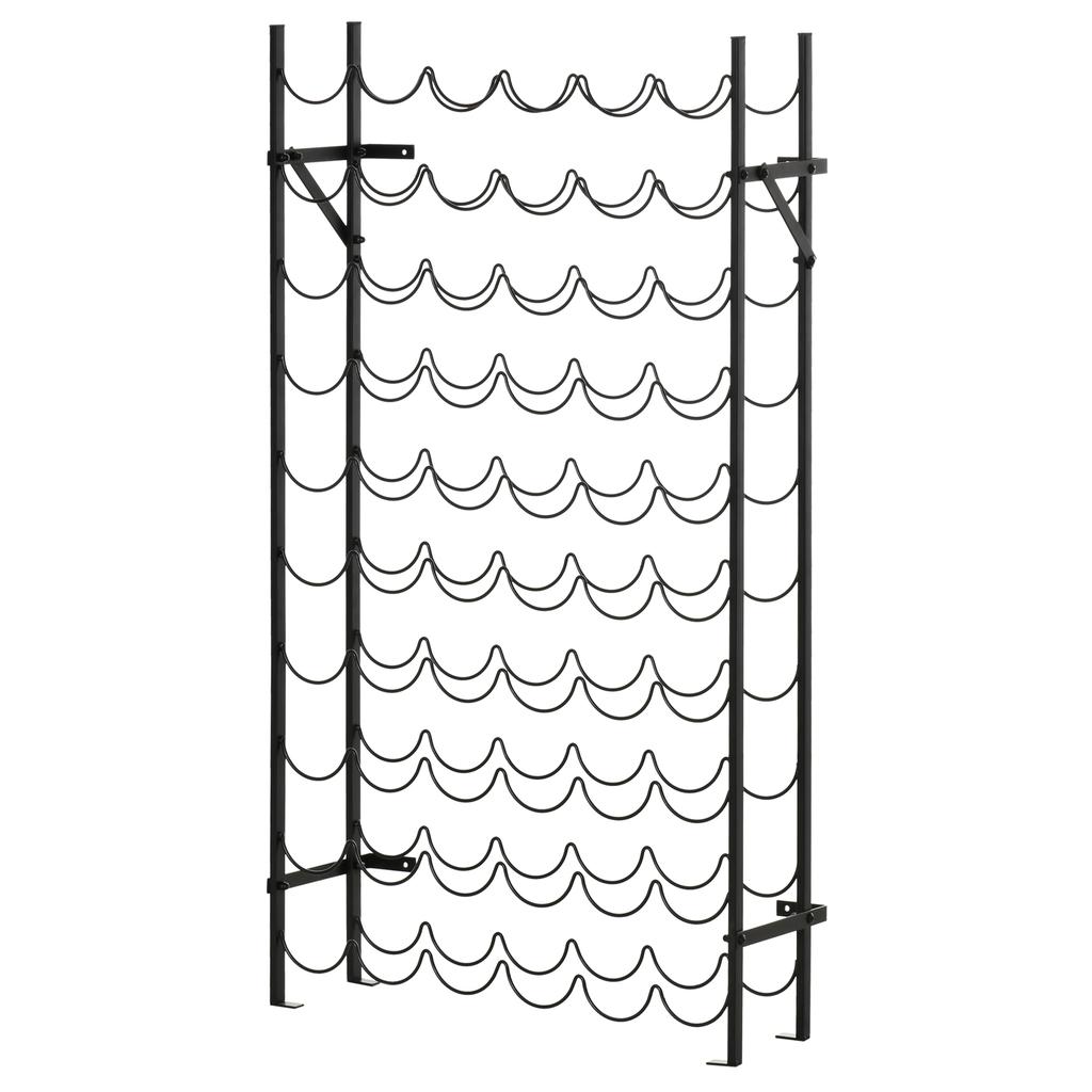 Wine Holder Rack with 10 Tier 60 Bottles Storage Ideal Bar Display In Black 63 X 20.5 X 118cm