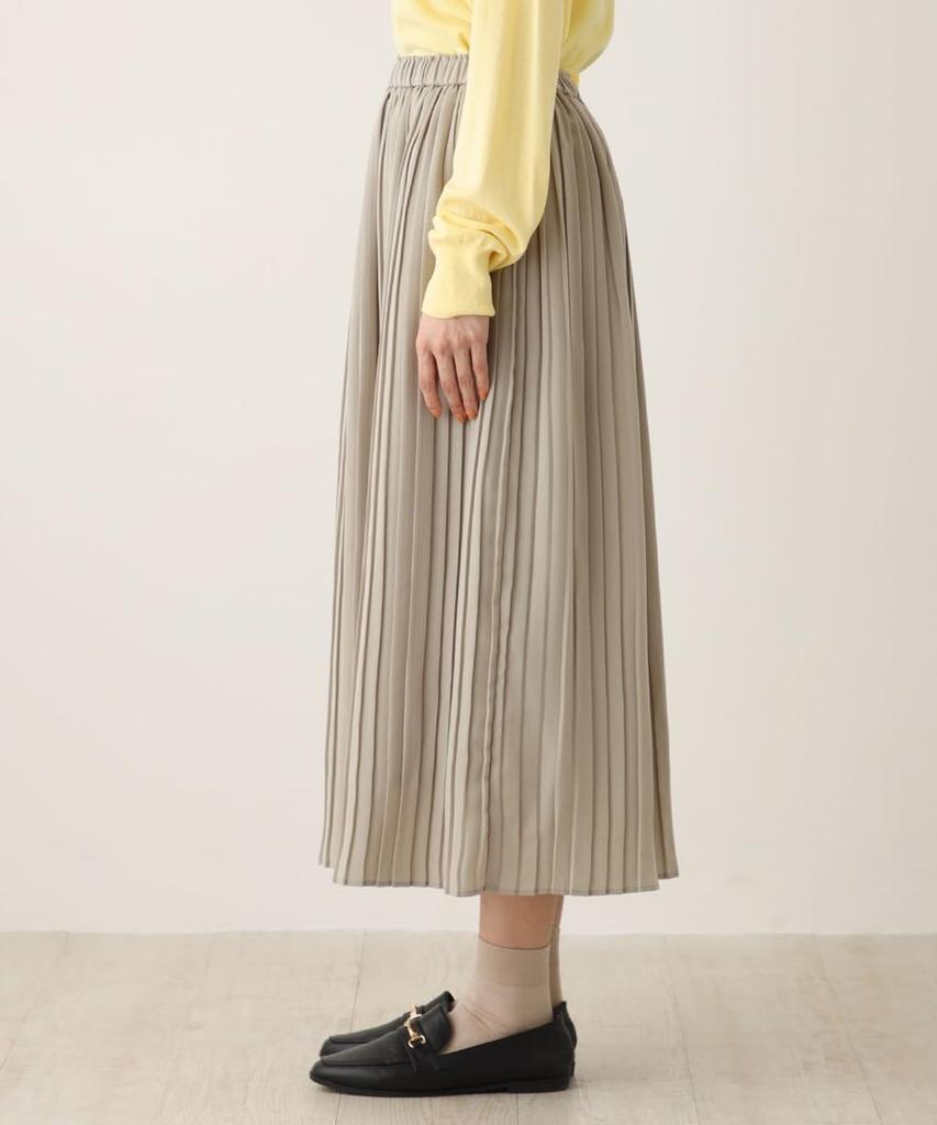 Afternoon Tea Living Skirt JC32 Easy Pleated Skirt, Size M, Beige