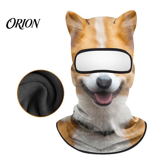 Elastická obličejová maska 3D zvířecí kukla, Větruodolná s plným krytím a ušima, Maska na téma Pes Kočka Liška Tygr Cosplay Ochrana pro Halloween Lyžování Cyklistiku