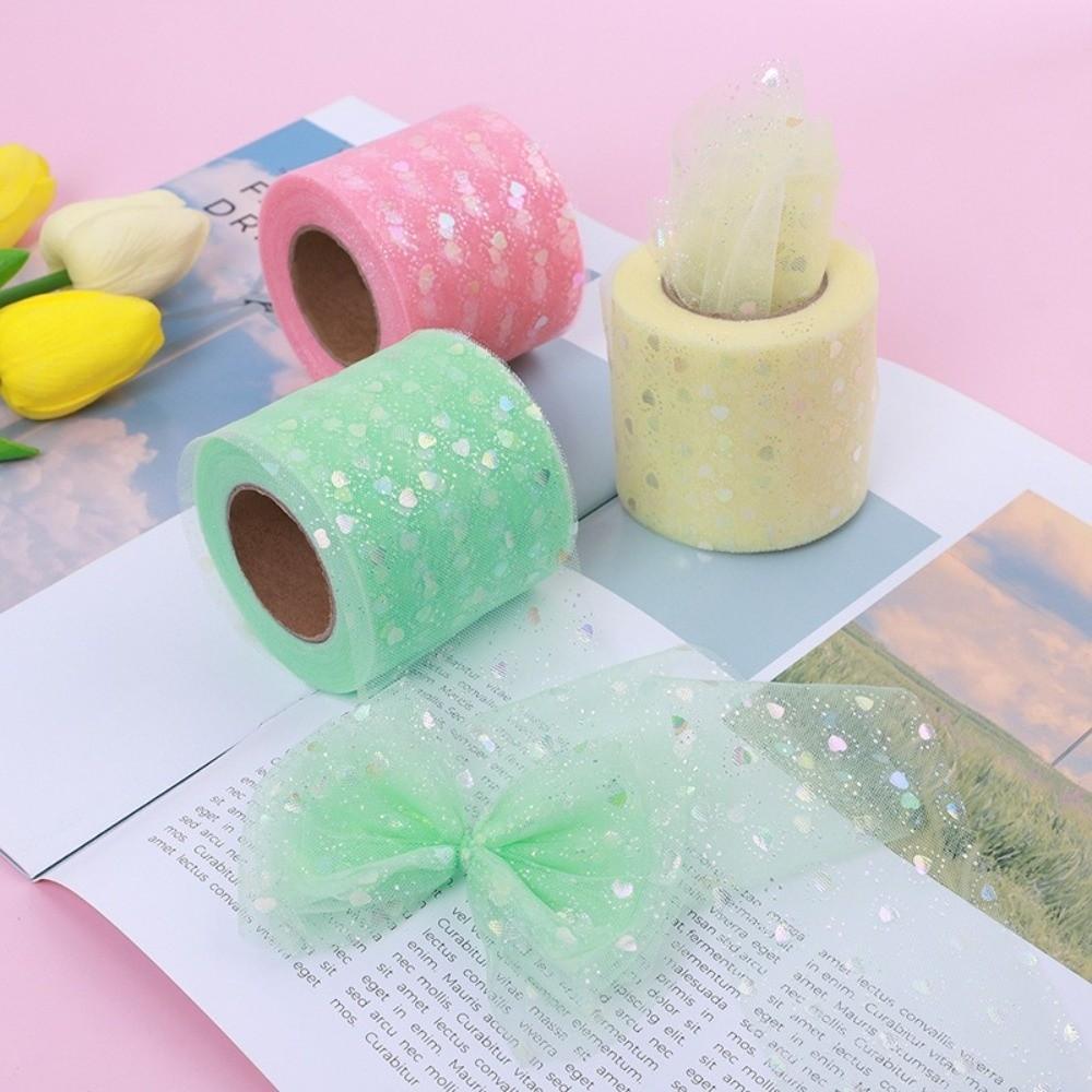 DIY Heart-shaped Tulle Roll DIY Handmade Craft For DIY Hairbows Wedding Birthday Decoration