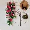 Simulation Flowers Vines Silk Roses Wall Hanging Wedding Decor Artificial Rose Vine Living Room Shopping Mall Decoration Flower