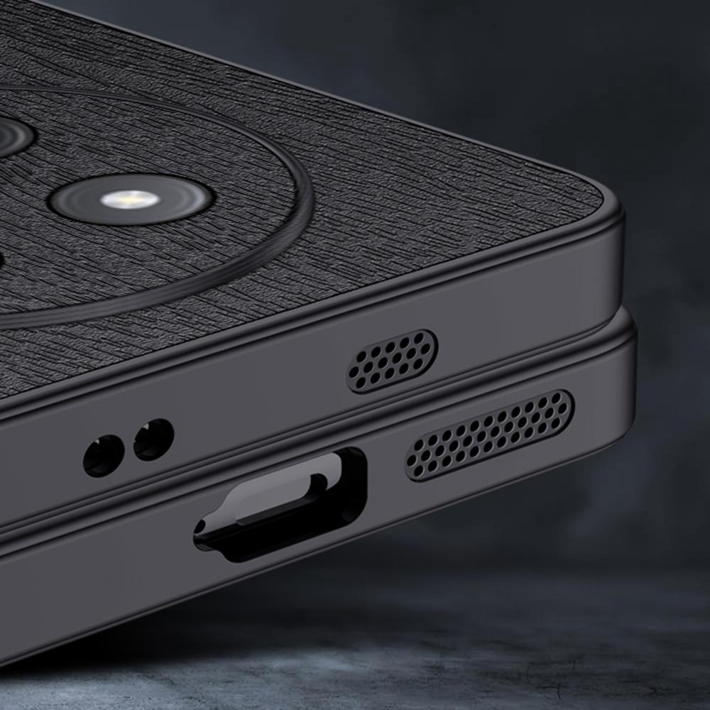 For Honor X60 Pro 5G Case Wood Texture PU Leather Coated PC+TPU Phone Cover