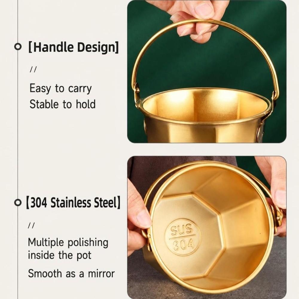 304 Stainless Steel Mini Ice Bucket Silver/Gold Cooling Barrel Champagne Bucket  Household Kitchen