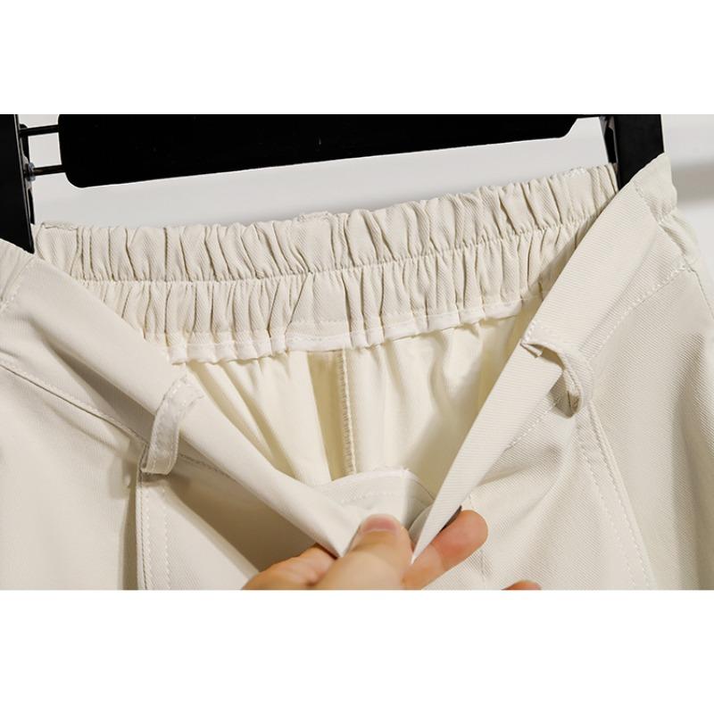 DIMANAF 2026 Letnie Spodnie Damskie Plus Size Bawełniane Elastyczny Pas Oversize Luźne Codzienne Szorty Damskie Jednolite