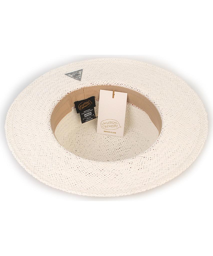 White Navy Line Panama Hat