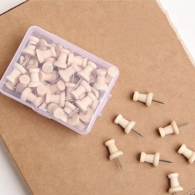 50PCS Plastic Board Tacks Push Pins Cork Board Thumb Tacks Pins Boxed Pushpin Thumbtack  Home