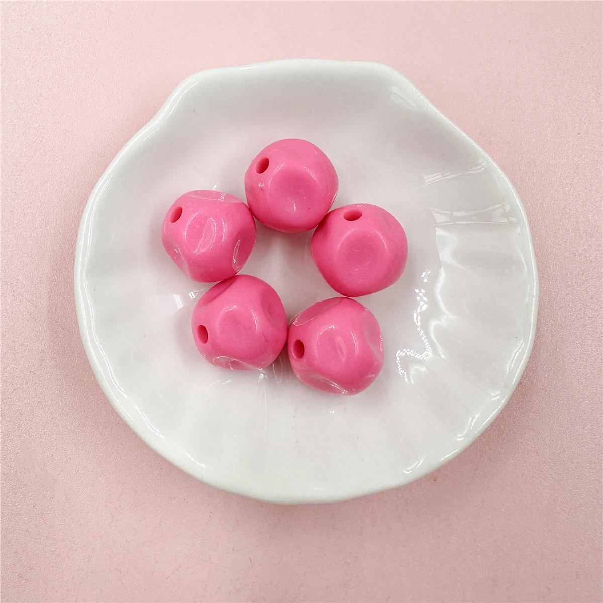 

5 шт. 14,5*15,3 мм акриловые гетероморфные бусины с прямым отверстием для изготовления браслета и ожерелья DIY браслет-цепочка для мобильного телефона, материал из бисера Rose Red