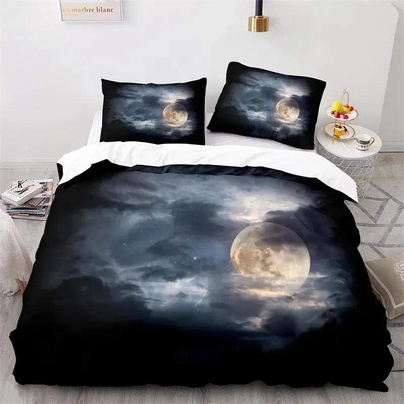 Starry Sky Galaxy Duvet Cover Natural Scenery Bedding Set Microfiber Aurora Comforter Cover King Size For Kids Adult Room Decor