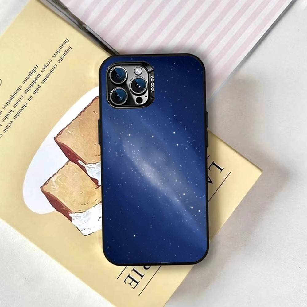 Milky Star Phone Case For iPhone 17,16,15,14,13,12,11 Plus,Pro Max,XS,Colored Silver Plated Inside Cover