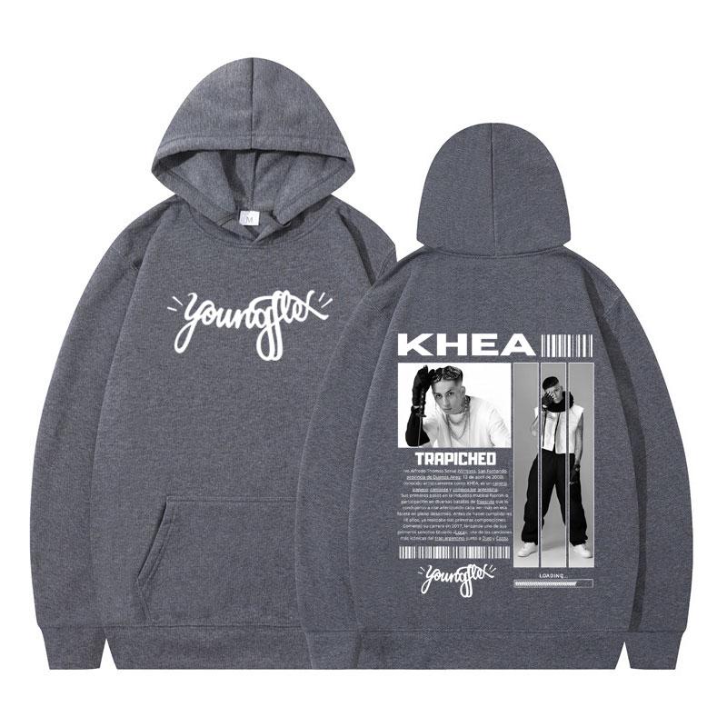 Singer Khea Double-sided Print Hoodie Men Hip Hop Long Sleeve Hoodies Autumn and Winter Fashion Casual Oversized Sweatshirts Top