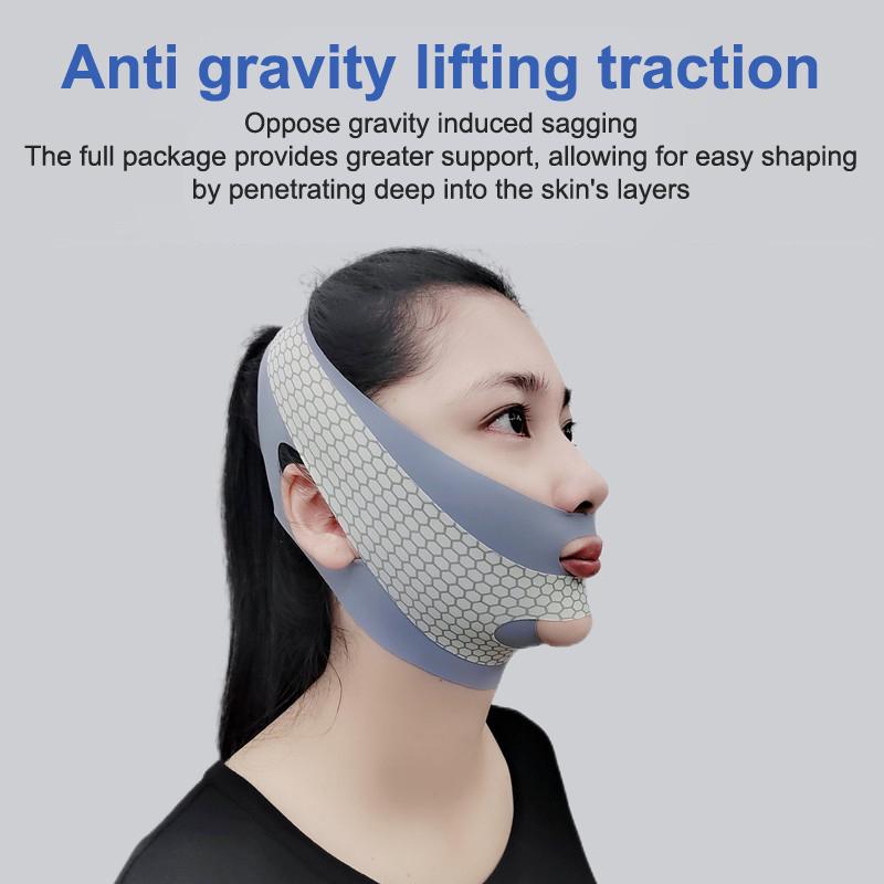מתיחת פנים עם שינה פנים V Shaper תחבושת הרזיה תחבושת צורת הרפיה הרמת סנטר כפול עיסוי להקה לדילול פנים