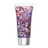 Independence Day Body Glitter Gel, Patriotic Red White Blue Face Hair Glitter, Waterproof Sparkling Makeup Sequins for 4th of July, Holiday Party