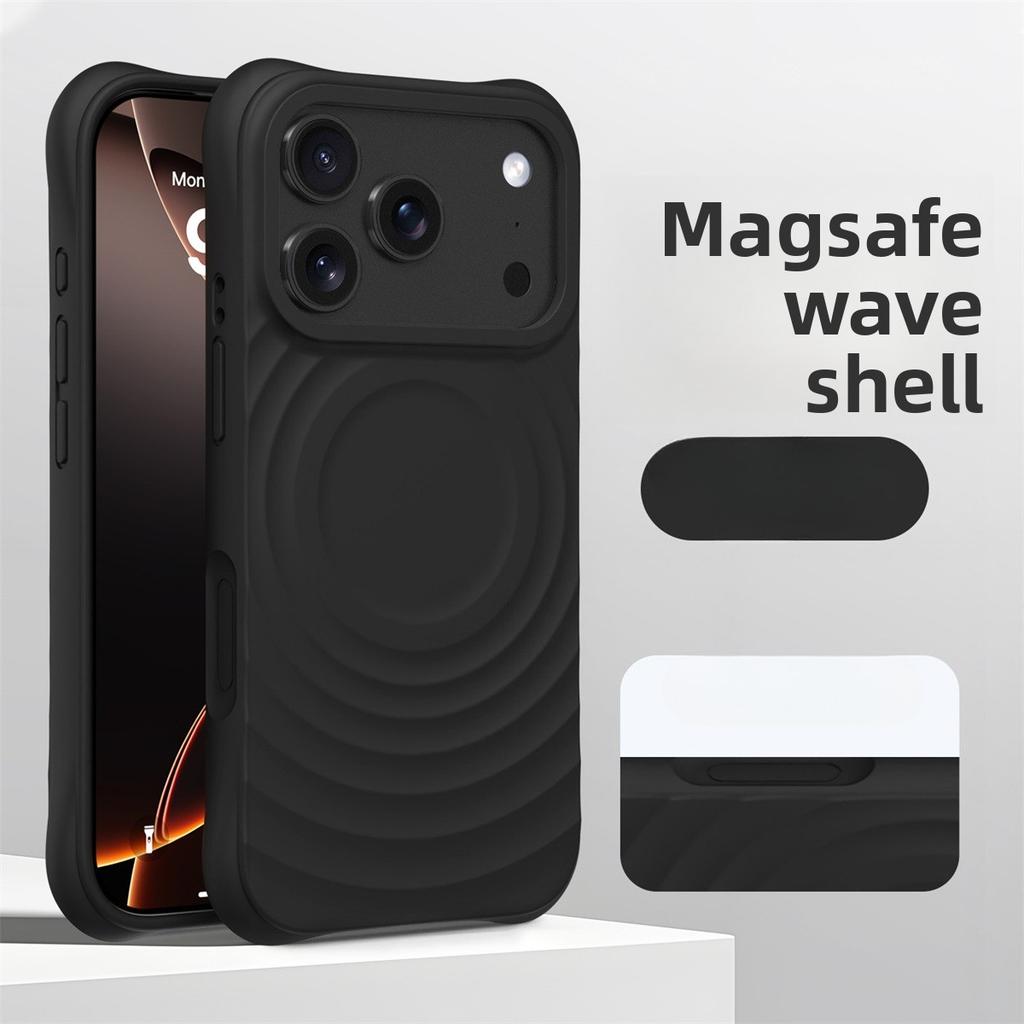 Water Ripple Silicone For Magsafe Wireless Charge Magnetic Phone Case For iPhone Air 17 16 15 14 Pro Max Soft Shockproof Cover