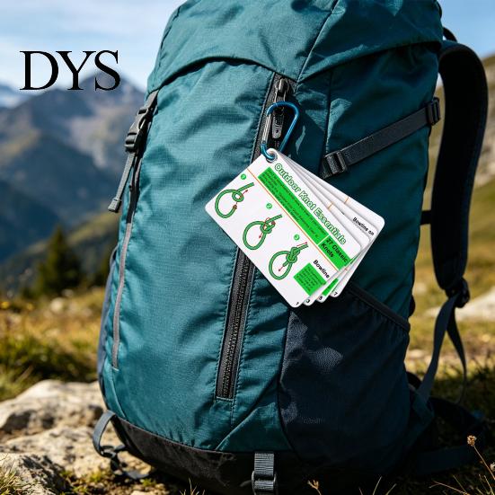 Waterproof Knot Instruction 7Pcs/Set Pocket Guide Cards with Carabiner 27 Classic Knots Reference Rope Card Outdoor Camping Climbing Backpacking Tying