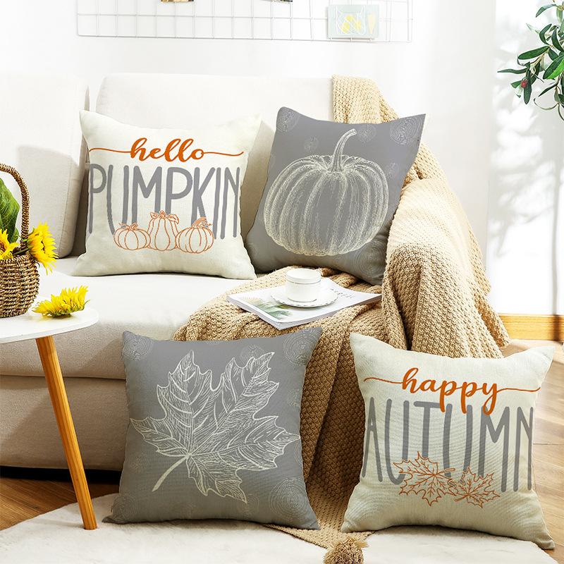 Autumn Nordic Maple Leaf Pillow Sofa Decoration Car Pillow Dormitory Office Lunch Break Square Pillow Case