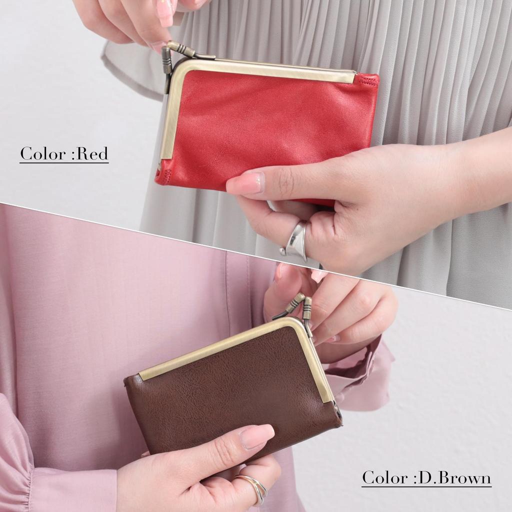 NARU Genuine Tochigi Leather Coin for Men and Pass Mini Popular Made in Japan Purse, Square, Women, Case, Wallet, Small, Stylish, Brand, (Red)