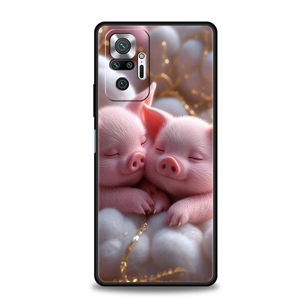 Funda Protectora de Cerdo Bonito para Teléfono para Redmi 14C 10C Note 15 14 13 12 10 11 K40 Pro Plus 5G Carcasa Suave de TPU Antigolpes Fundas Capas Bolsas