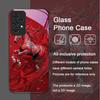 Stylish Chinese-Style Red Horse Print Tempered Glass Phone Case for Samsung Galaxy A56 A17 A55 A54 A53 A52 A36 A14 A31 A51 Cover