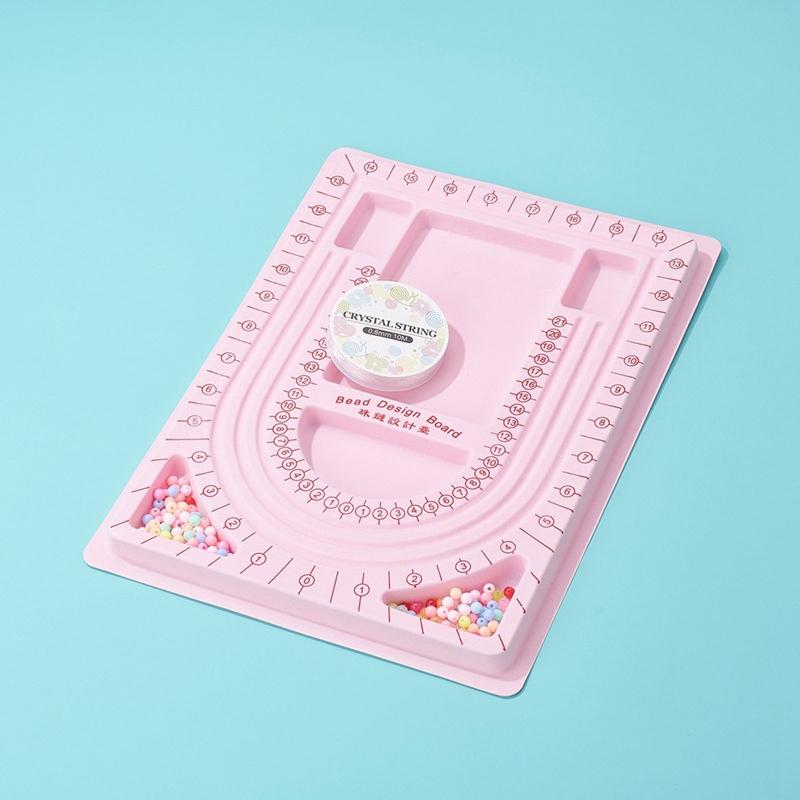 The Bead Board for Grey 3 U Shaped Channels 6 Recessed Compartments Design Boards for Creating Bracelet Necklace Jewelry