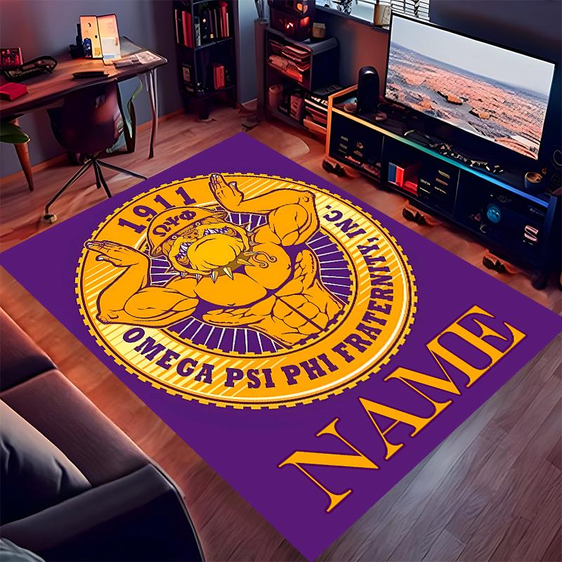 Custom personalization Omega Psi Phi Print Area Rug - Soft, Washable Non-Slip Indoor Mat,Living Room,Home&Office Decorative Rug