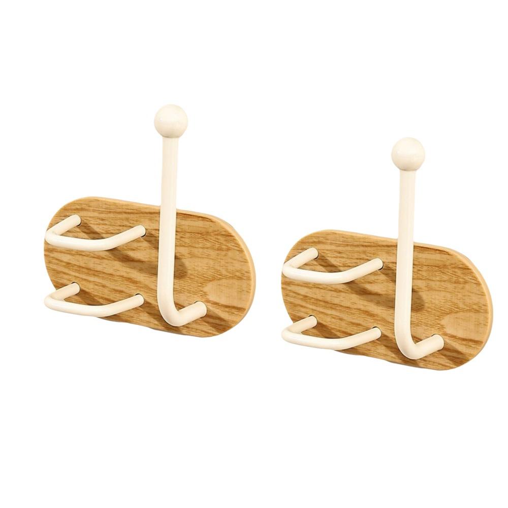 2 Pieces Practical Wall Mounted Hair Tie Storage Rack Waterproof Rust-proof Comb Holder Retro Iron Hair Tie Hook Shower