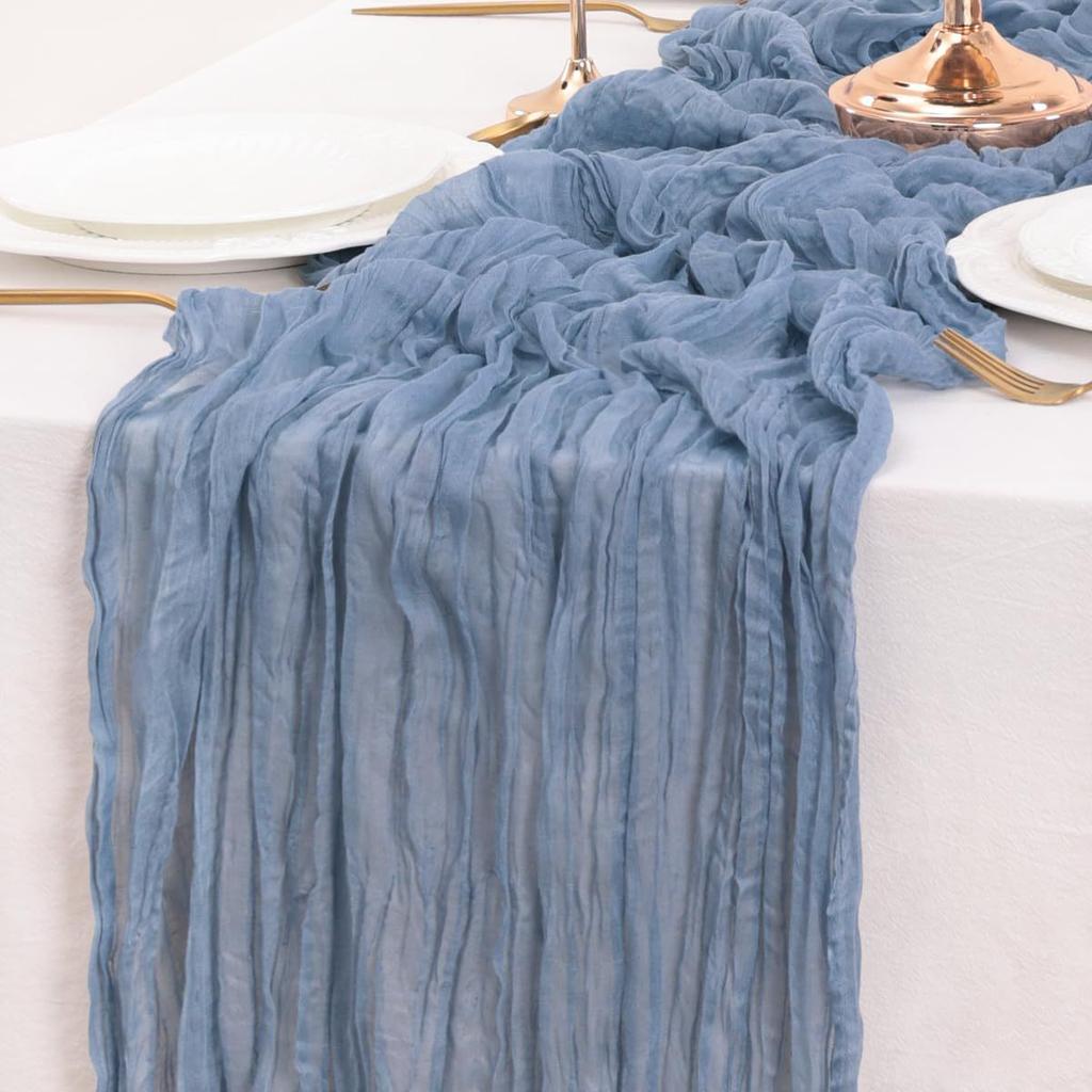 2PCS Pink Table Runner 90x400cm Gauze Table Runner for Wedding Reception Sheer Bridal Birthday Party Table Decoration Vintage