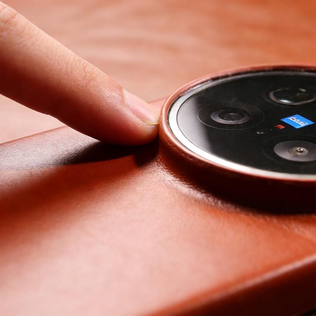 Para Capa Magsafe Para Vivo X200 Ultra X300 X100 X80 X90 Capa de Couro Genuíno de Couro Bovino com Cera de Óleo de Grão Integral Capas Magnéticas