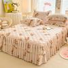 3pcs Bed Skirt Set Solid Color Quilted Thickened Lace Decoration Includes 1 Bed Skirt + 2 Pillowcases Suitable for Home And Hotel