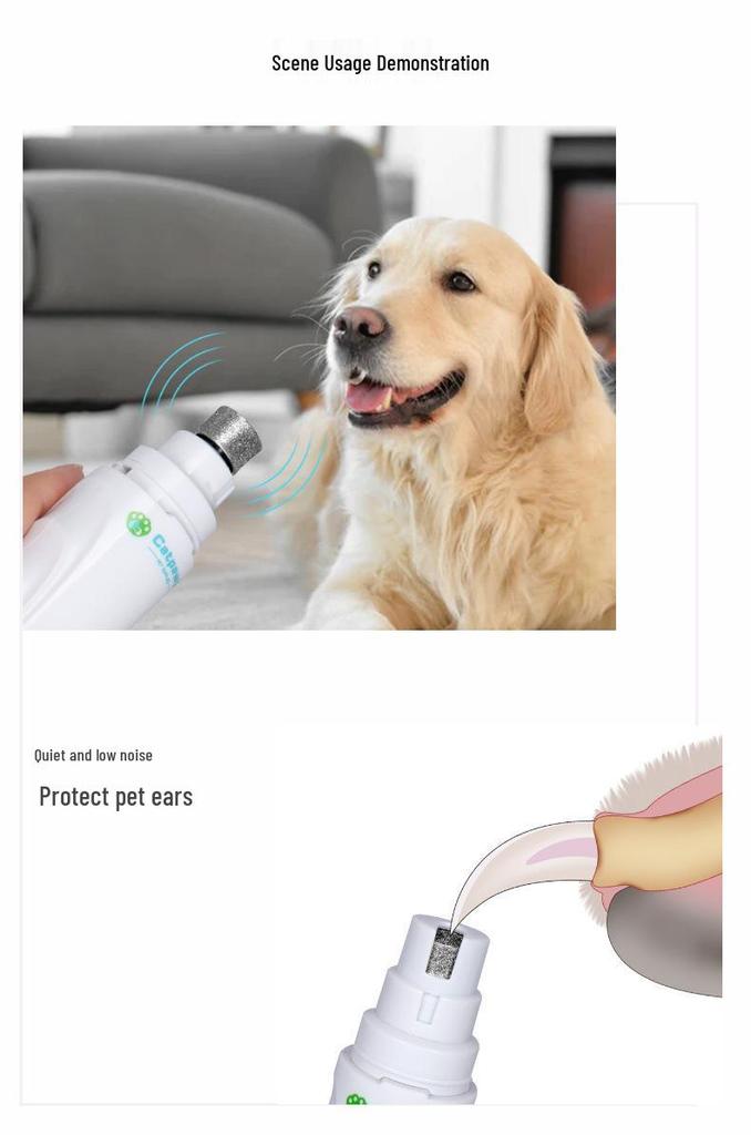 Pet Electric Nail Grinder with Bloodline Light for Cats & Dogs - Nail Care Tool & Clippers