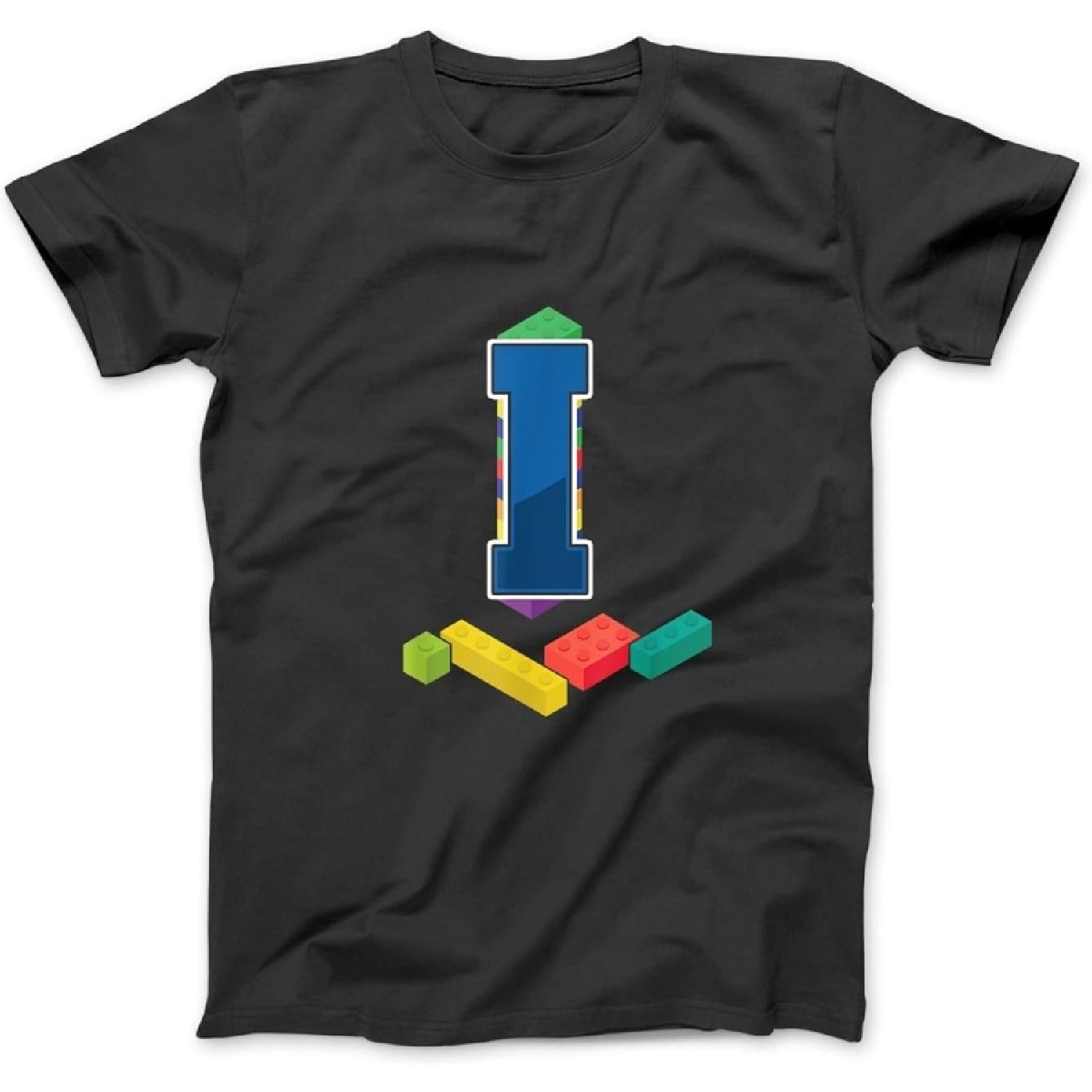 Letter I Master Builder Alphabet Last Name Building Blocks T-Shirt, Sweatshirt, Hoodie for Men Women Kids Made in Canada Black XXXXXL разноцветный