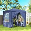2x2 M Pop Up Gazebo With Curtain Walls And Windows Blue