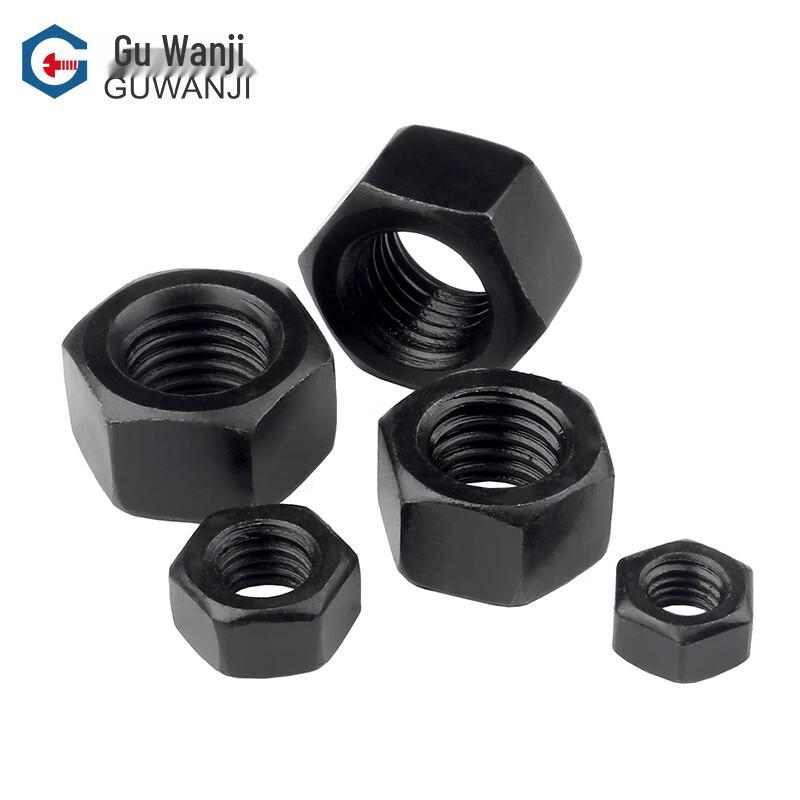 Guwanji M10 12.9 Grade High-Strength Black Hex Nuts