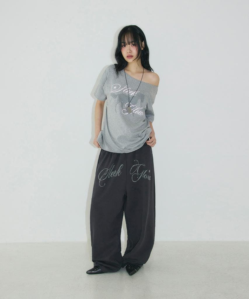 Seulliggeullou Hotfix Oversized Sweatpants [Charcoal]