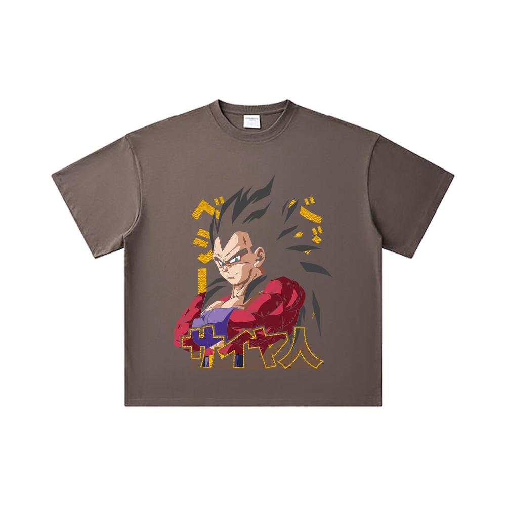260 GSM Double Yarn 32 Count 100% Cotton Dragon Ball V18 Goku Print Unisex Heavy Cotton T Shirt