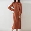 Women Sweater Dress 100% Wool MODERN NEW SAGA Turtleneck Knit Long Pullover Winter Jumpers Wool Long Dress Female