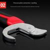 1pc Heavy-Duty Adjustable Wrench with Ergonomic Grip - Large Open End & Socket Compatible, Durable Chrome Vanadium Steel