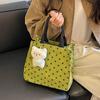 Dot-pattern Tote Bag - Cute Girl's Pink Single-shoulder Canvas Handbag