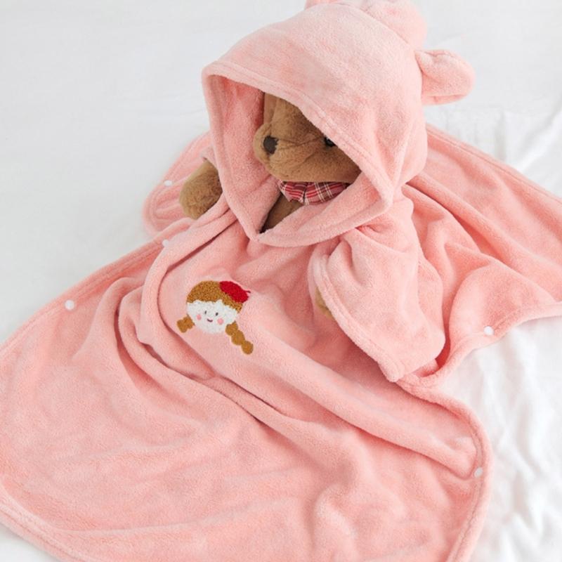 Bata de baño con capucha para bebé, toalla de baño transpirable, capa para bebé de secado rápido, suave, con dibujos animados, poncho para recién nacidos, muy absorbente