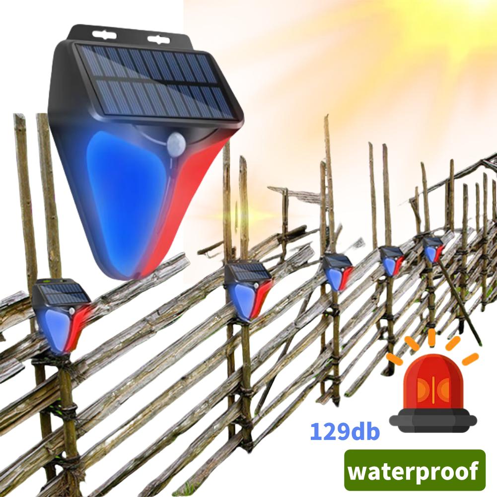 Wireless 3 Modes Home Solar Power Alarm Lamp Warning Indicator Theft Flash Light LED Motion Sensor Detector Security System