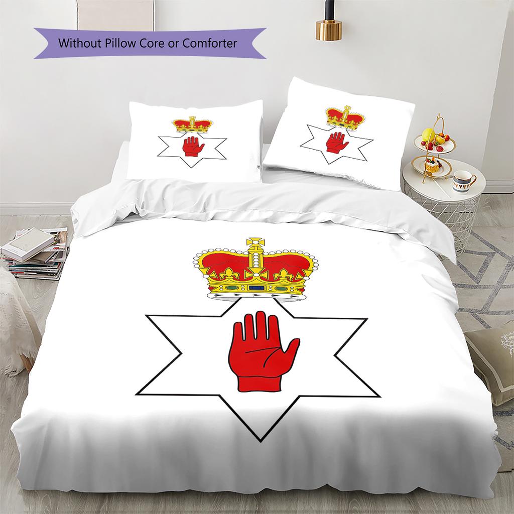 Biancheria da letto con motivo Ulster, Set piumone Copripiumone Federa Regalo di compleanno per la casa (1 * copripiumino + 2 * federa, senza nucleo)