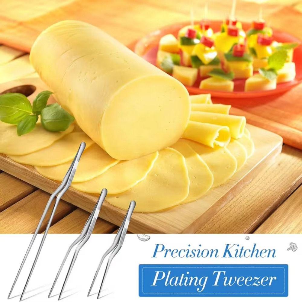 14/16/20cm Food Clip Stainless Steel BBQ Tweezer Kitchen Chef Tongs Tweezers  Meat Handling