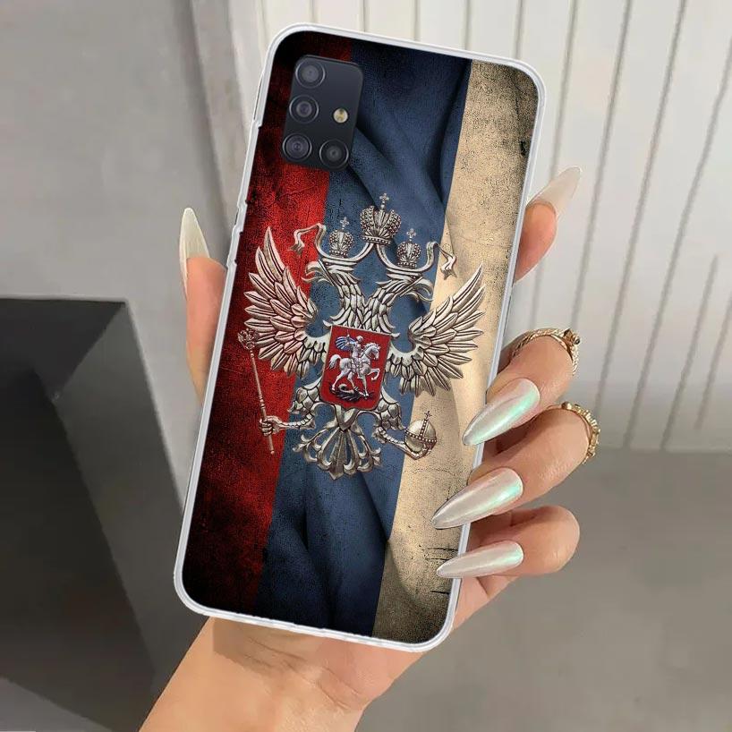 Russia Russian Flags Emblem Phone Case for Samsung Galaxy A52 A32 A22 A12 A02S A50S A30S A10S Note 20 Ultra 10 Plus S10 A31 A20