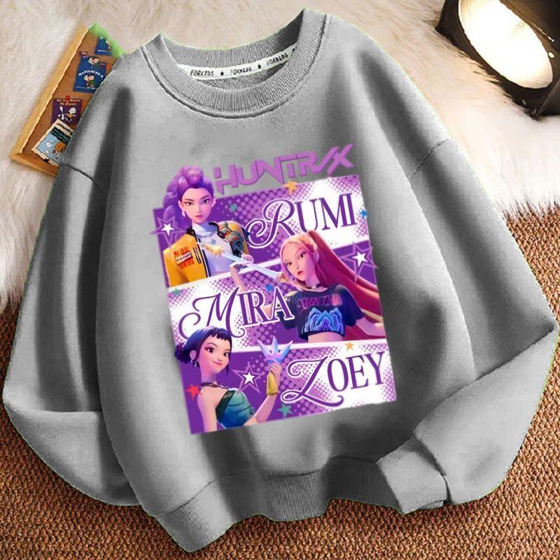 Children's Witch Hunt Team Round-neck Hoodies for Autumn and Winter, Long-sleeved Casual Jackets for Boys and Girls