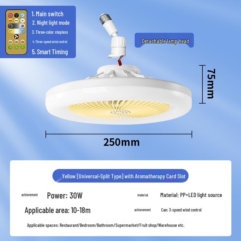 

Светодиодный светильник-вентилятор в форме цветка с пультом дистанционного управления, цоколем E27 и бесступенчатой регулировкой яркости для дома