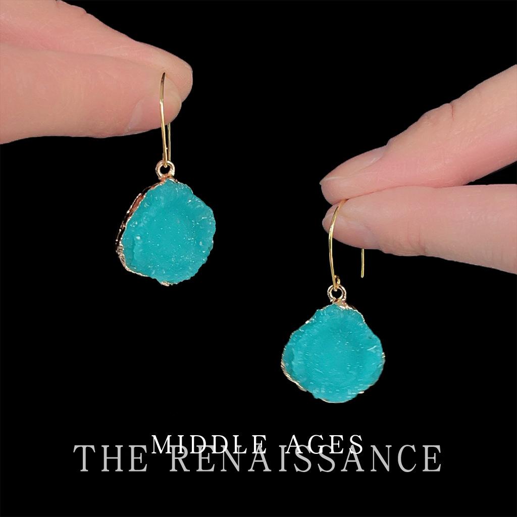 Мятный Солт-Лейк~ Геометрические серьги Нишевый дизайн Ушной крючок Премиальные Легкие Роскошные Серьги Женские