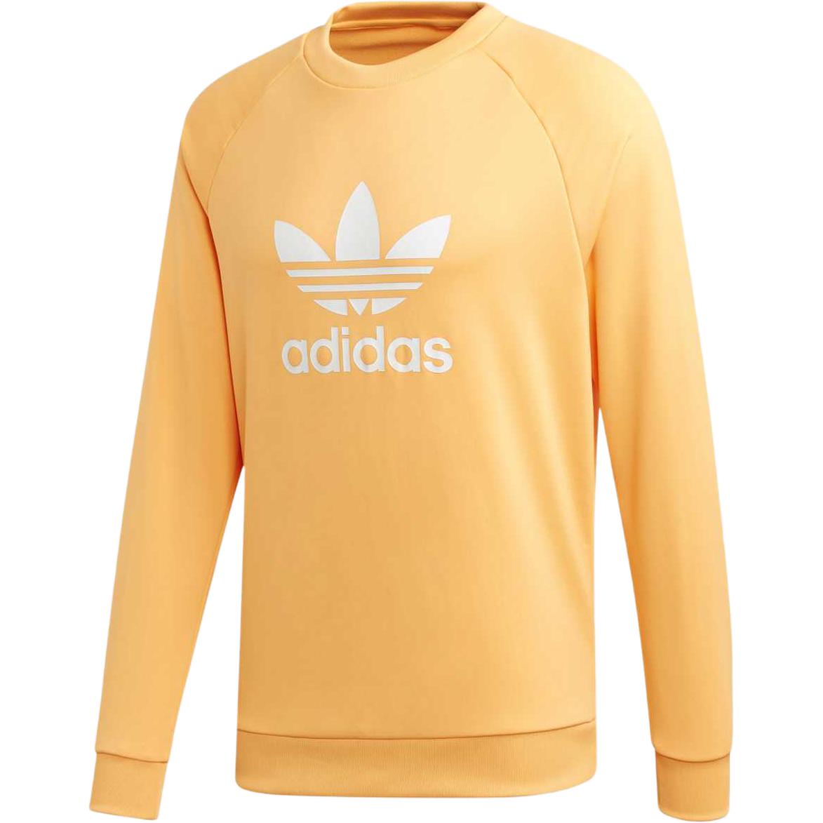 

Adidas Originals Трилистник с логотипом и принтом с круглым вырезом Мужская толстовка блестящий оранжевый EJ9679 L