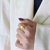 Koreansk Stil Simpel Titanium Stål Ring Dame Geometrisk Skinnende Cool Stil Ring Trendy Smykker