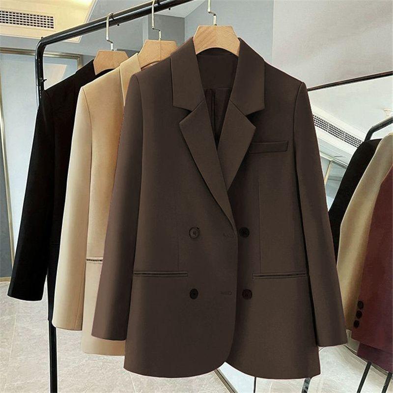 Suit Raspberry Jacket Spring and Autumn Elegant Chic New Small People High-end Loose Casual Temperament Suit Top Versatile