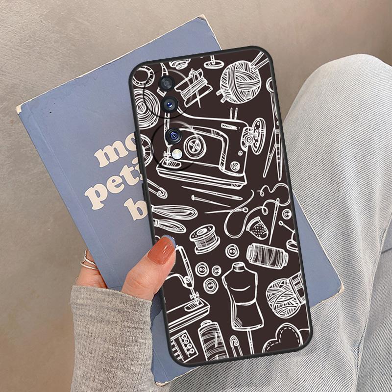 sewing machine tailor pattern Case For Honor Magic 8 Pro 5 6 7 Lite Cover For Honor 200 400 90 70 50 X8a X8b X9a X9b X9c